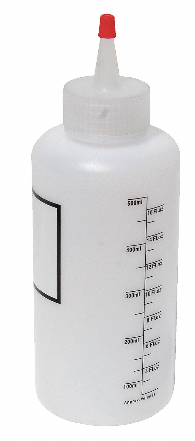 Plastic Bottle, NarrowMouth, 16 Oz, Red Cap
