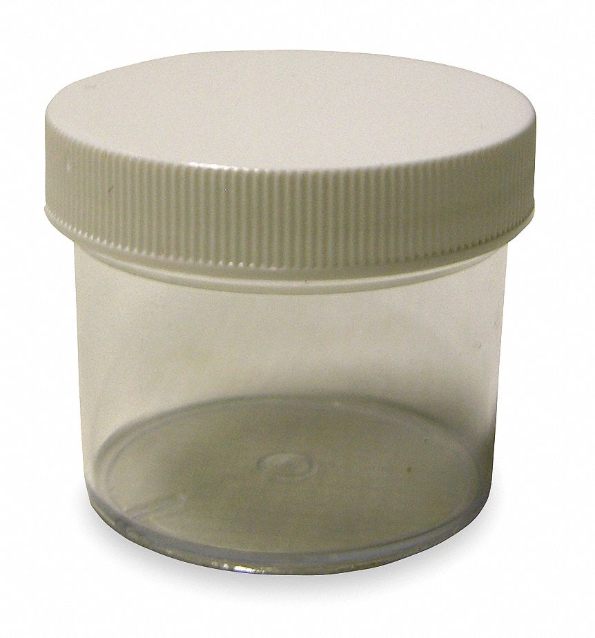 Plastic Jar, Wide Mouth, 16 Oz, White Cap