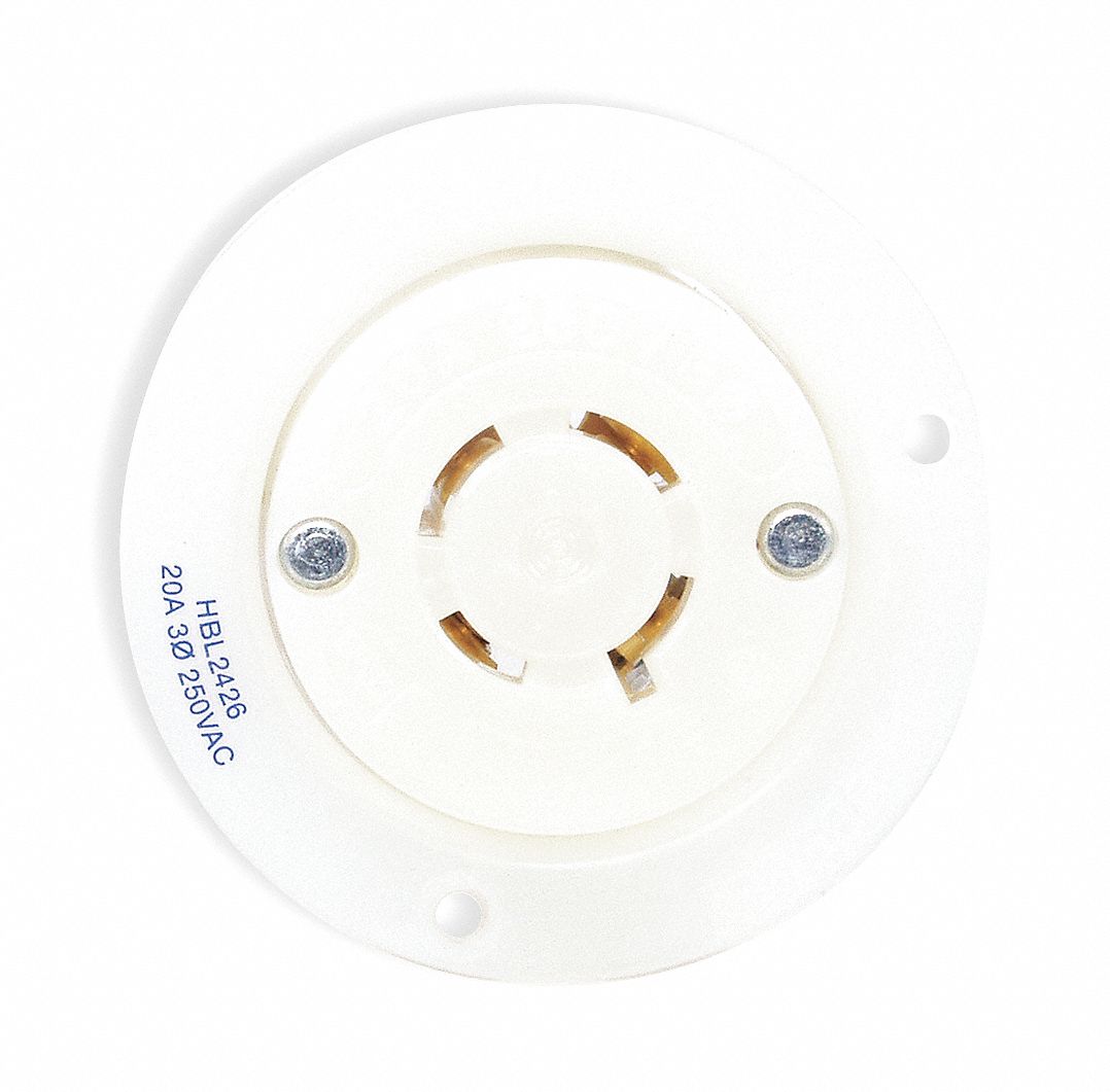 Receptacle, Flanged, 20a, L16-20