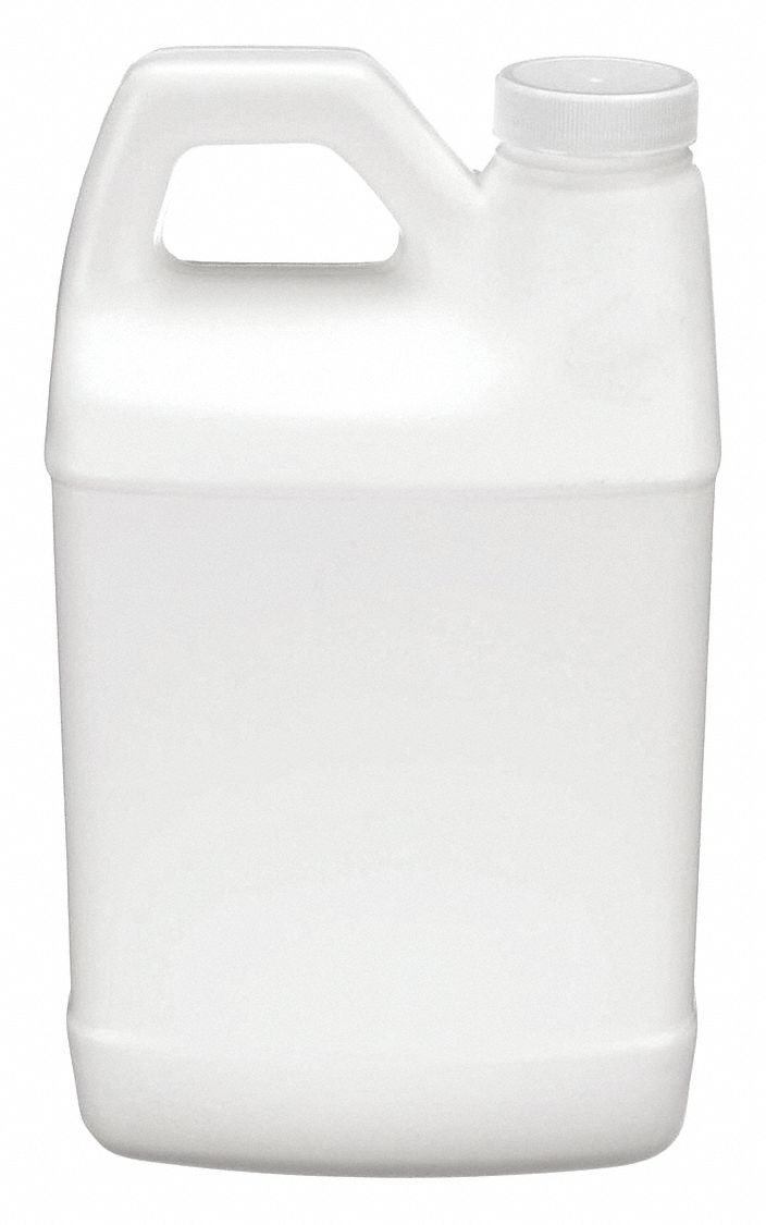 Rectangular Plastic Jug, 1 Gal, Wh, w/Cap