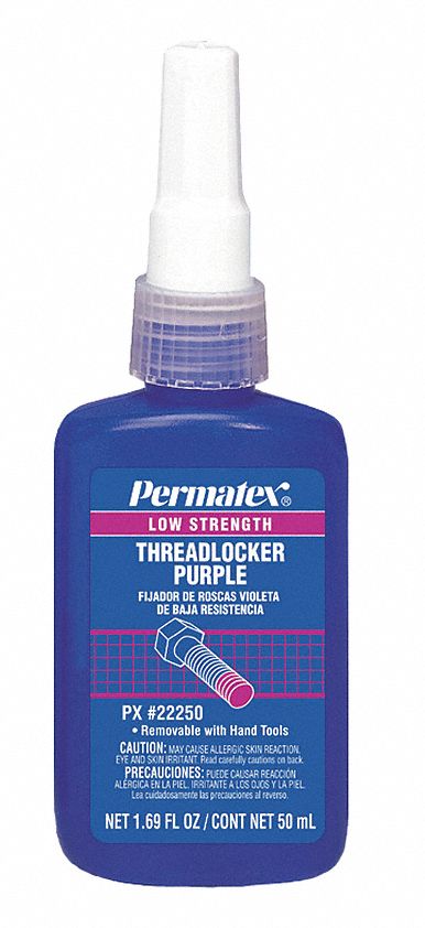 Threadlocker, Low Strength, 50mLBtl, Purple
