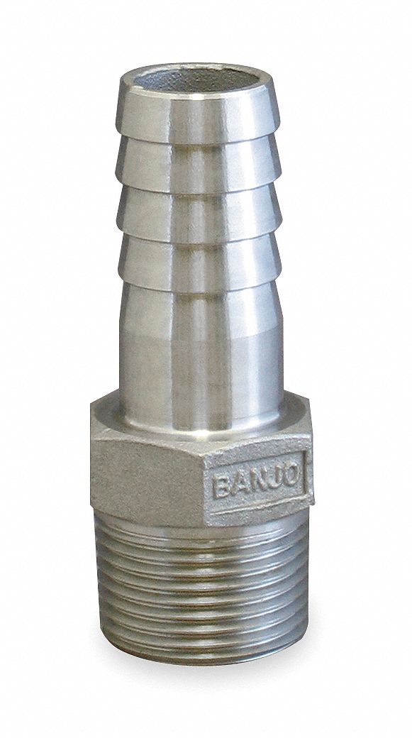Hose Barb, 1 In Barb Size, 316 SS
