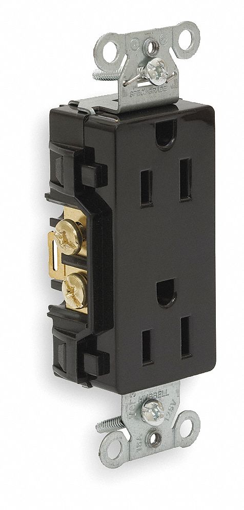 Receptacle, Style Line, 15A, 5-15, Black