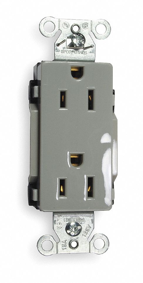 Receptacle, Style Line, 15A, 5-15, Gray