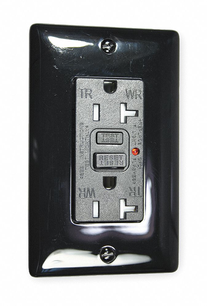 GFCI Receptacle, 20A, Commercial, Black