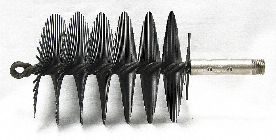 Flue Scraper, Dia 3 1/2, 1/4 MNPT, Length 8