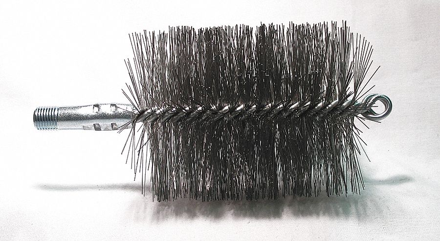 Flue Brush, Dia 3 1/2, 1/4 MNPT, Length 8