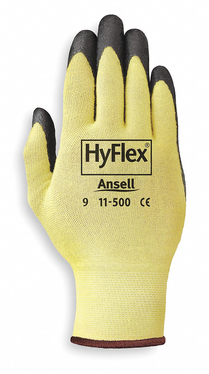 Cut Resistant Gloves, Yellow/Black, XL, PR