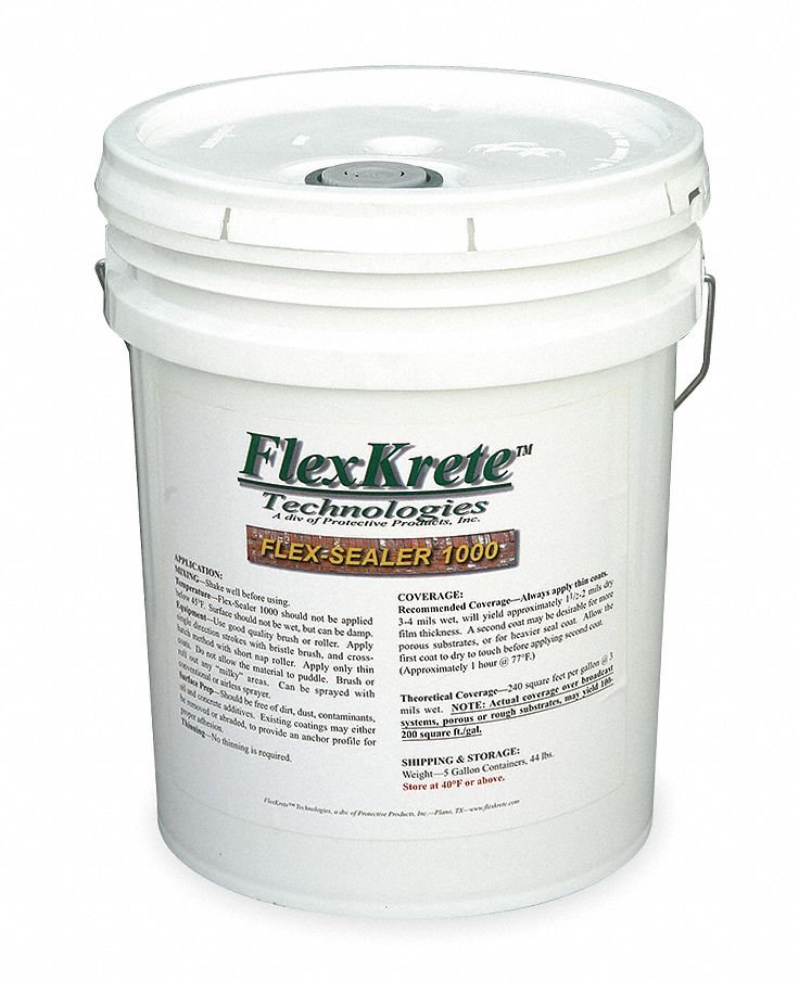 Sealer, Concrete, Acrylic, 5 gal., Clear
