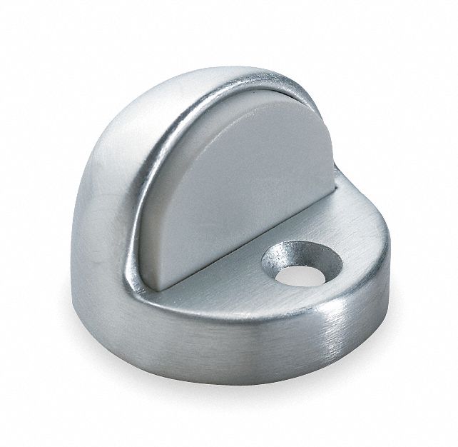 Dome Door Stop, Satin Chrome, Dia. 2 In