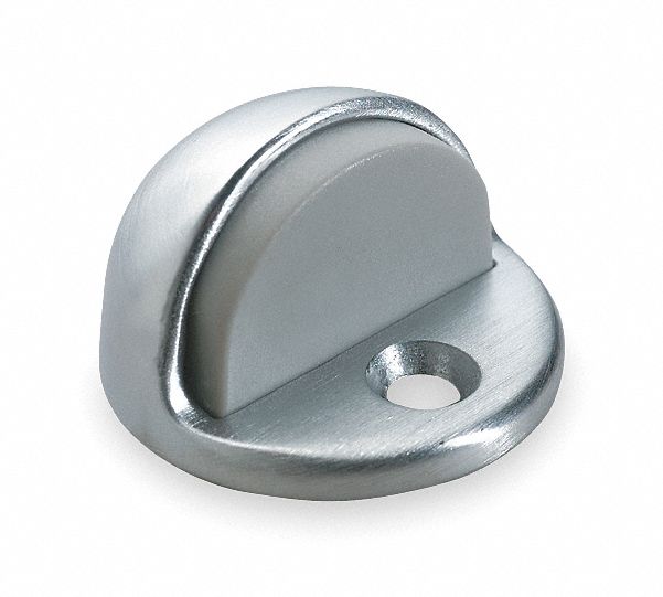 Dome Door Stop, Polished Brass, Dia. 2 In