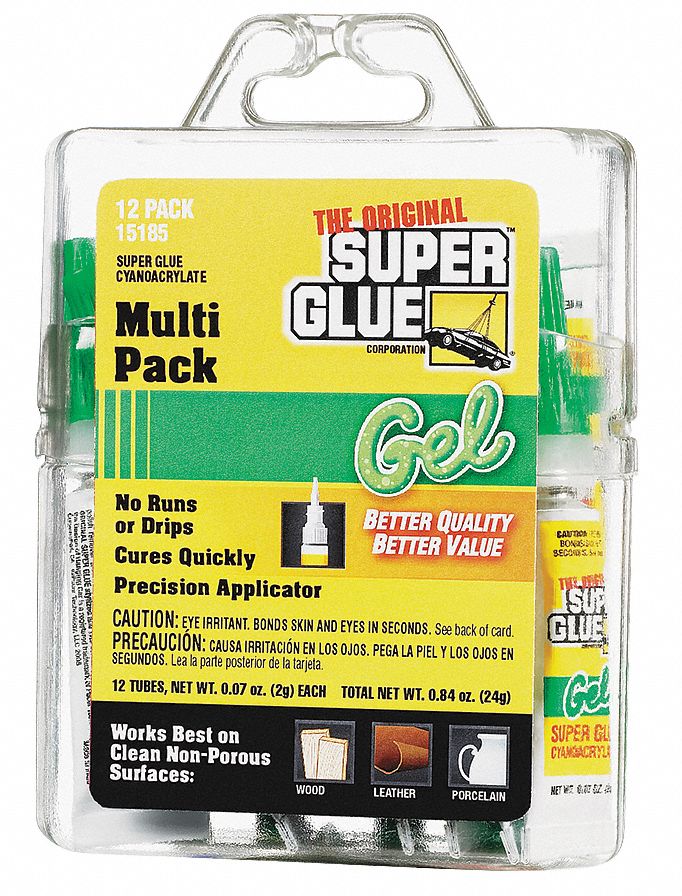 Instant Adhesive, Gel, 2g Tube, Pk 12