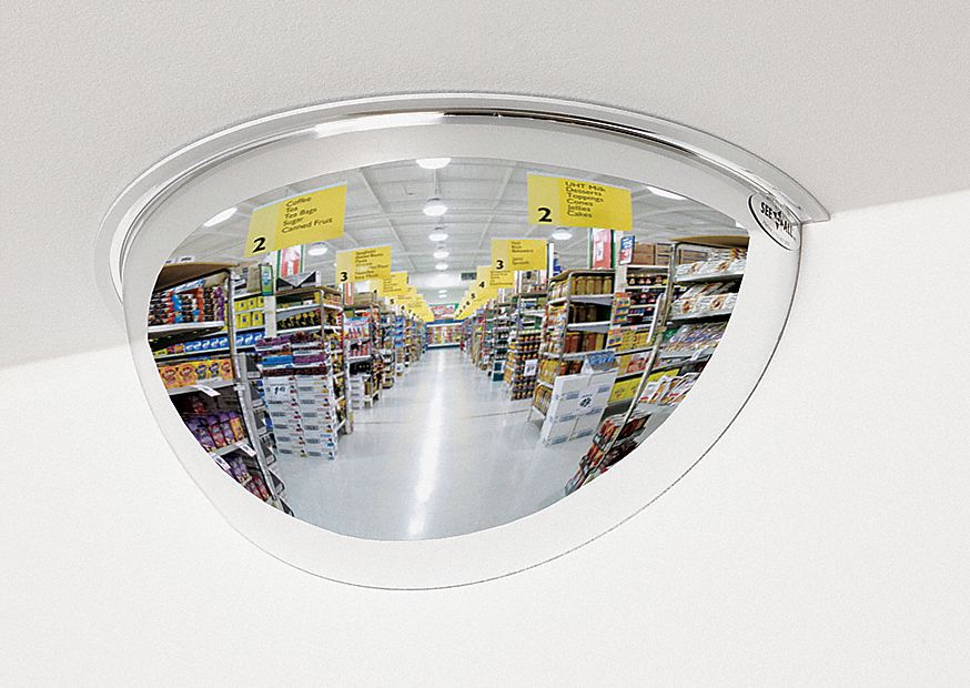 Half Dome Mirror, 12In., Steel