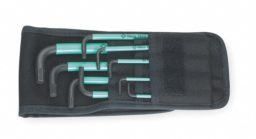 Ball End Hex Key Set, 5/64-5/16 In, L-Shpd