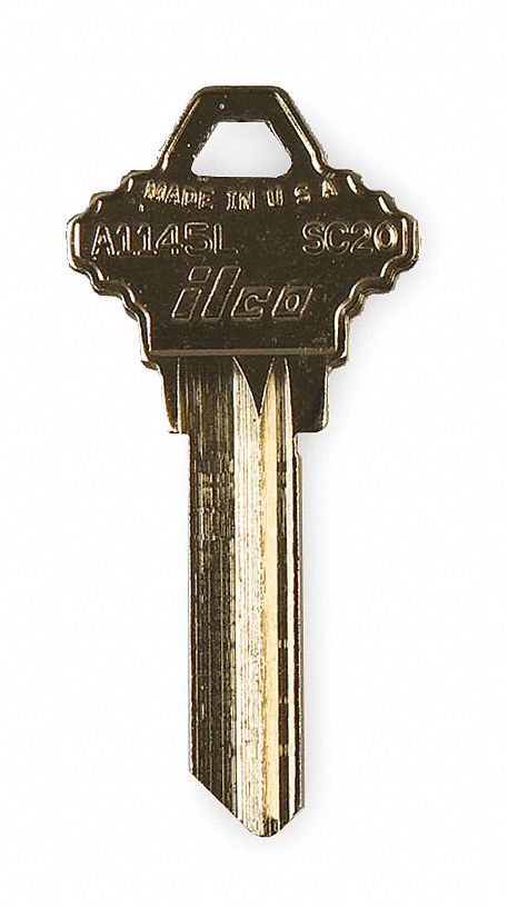 Key Blank, Brass, Schlage Lock, PK 10