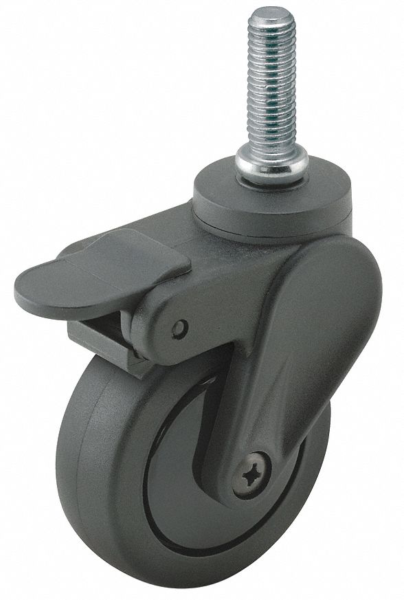 Swivel Stem Caster w/Brake, 3 In, 120 lb