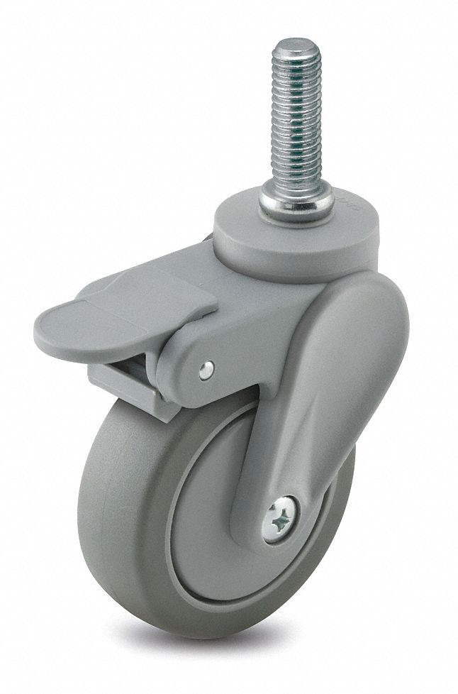 Swivel Stem Caster w/Brake, 3 In, 120 lb