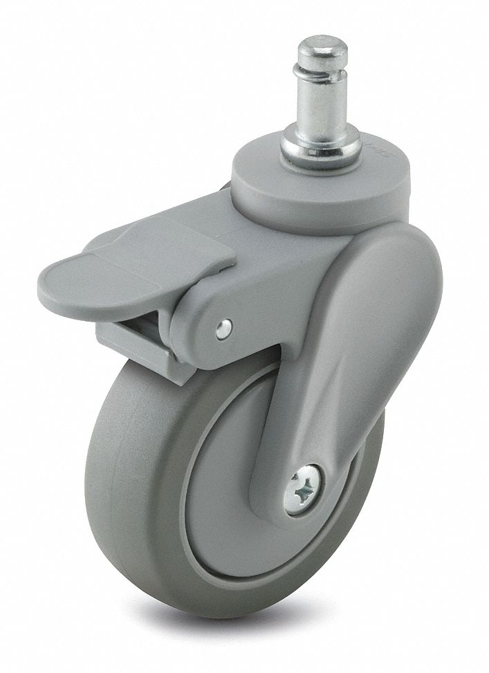 Swivel Stem Caster w/Brake, 4 In, 125 lb