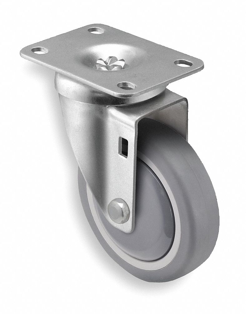 Swivel Plate Caster, 300 lb, 6 In Dia