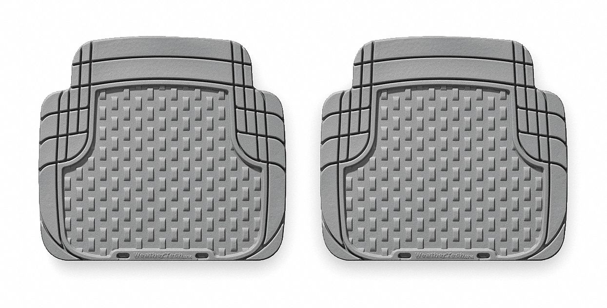 Floor Mat Set, Rear, Gray, 18.38 In