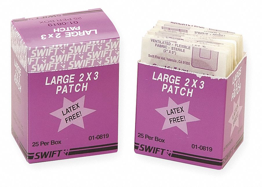 Patch Bandage, Woven, 2 x 3 In, Pk 25