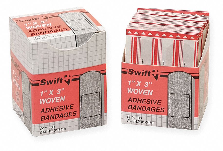 Bandage, Woven, 1 x 3 In, Pk 100
