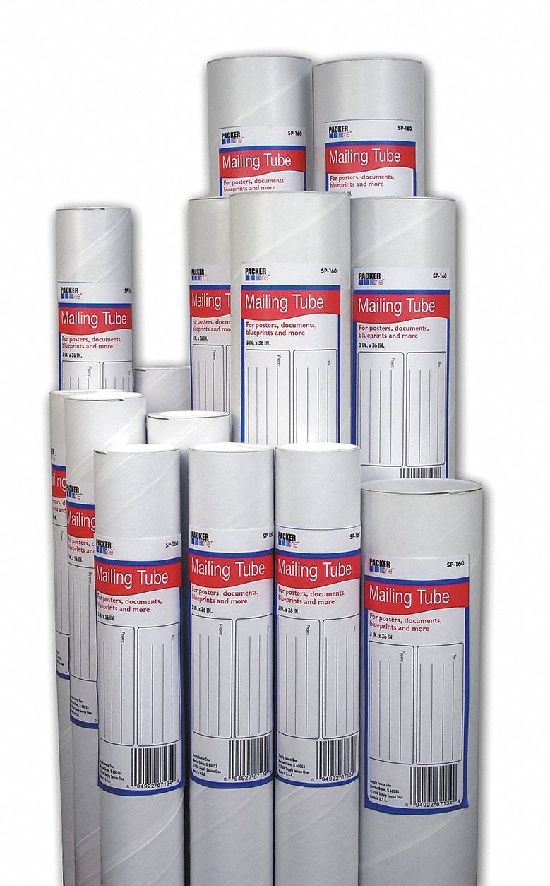Mailing Tube, Rd, 2 In. D, 15 In. L, Pk 12