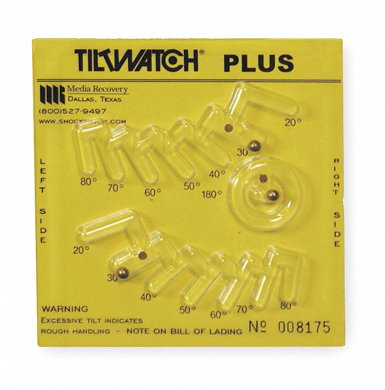Tilt Indicator, 10 to 90 Degrees, PK 100