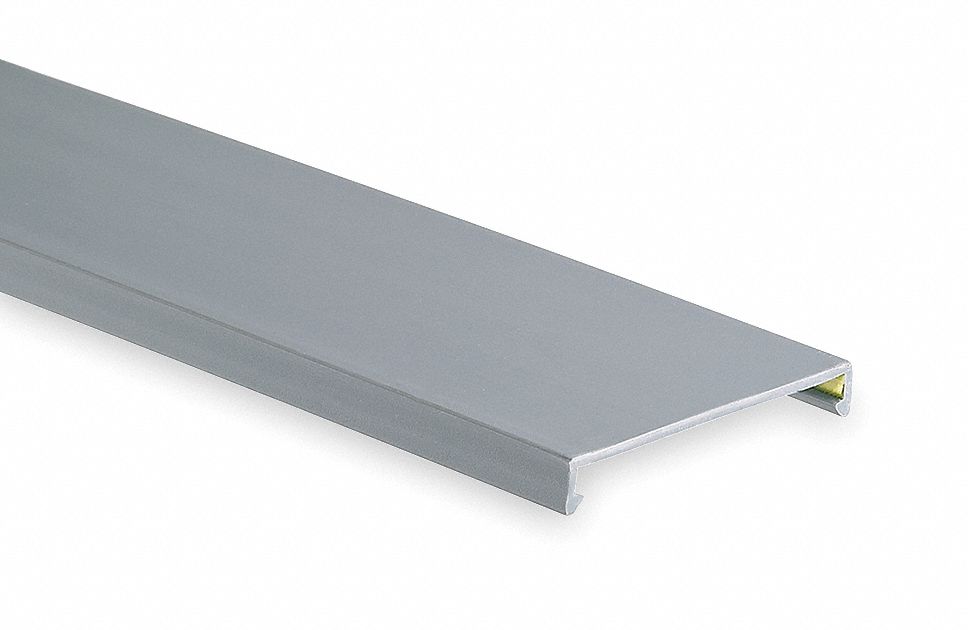 Wire Duct Cover, Flush, Gray, 2.25W x 0.35D