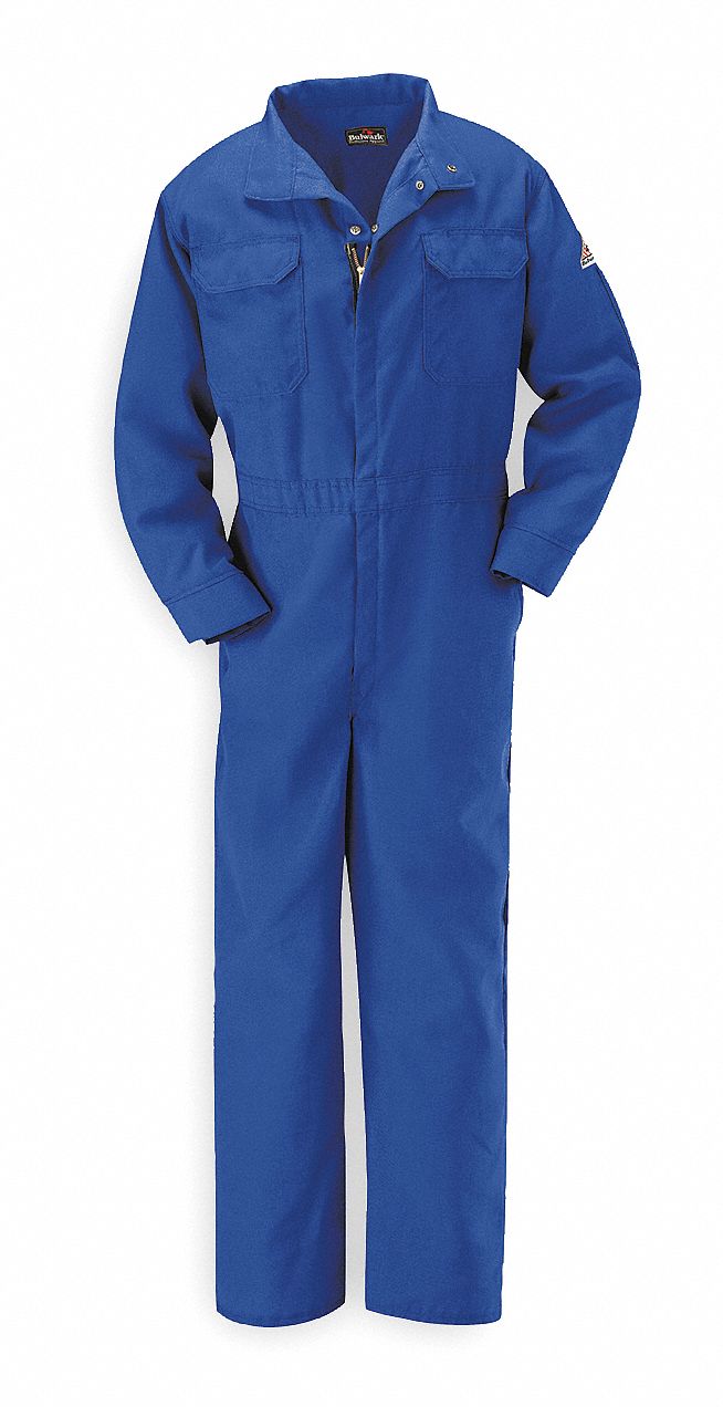 Flame-Resistant Coverall, Blue, 3XL, HRC1