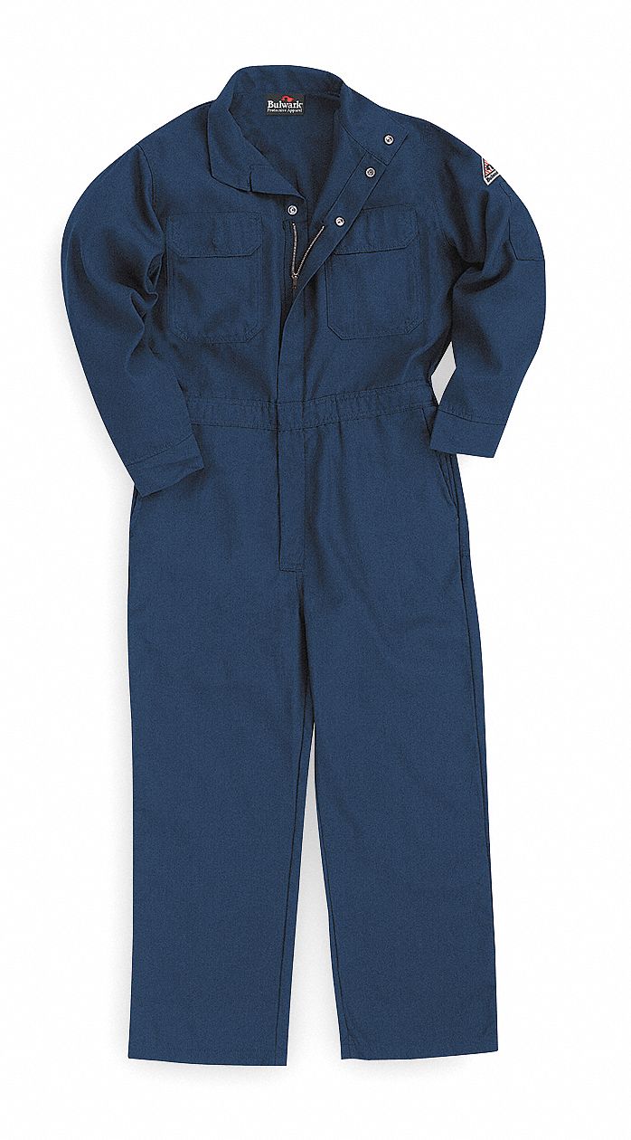 Flame-Resistant Coverall, Navy, 2XL, HRC1