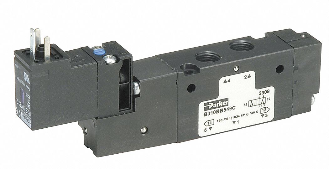 Solenoid Air Valve, 4 Way, 2 Pos, 1/8 NPT