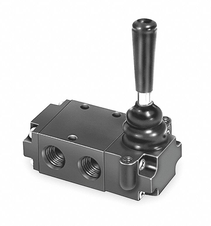 Manual Valve, Lever, 1/4 NPT, 3 Way