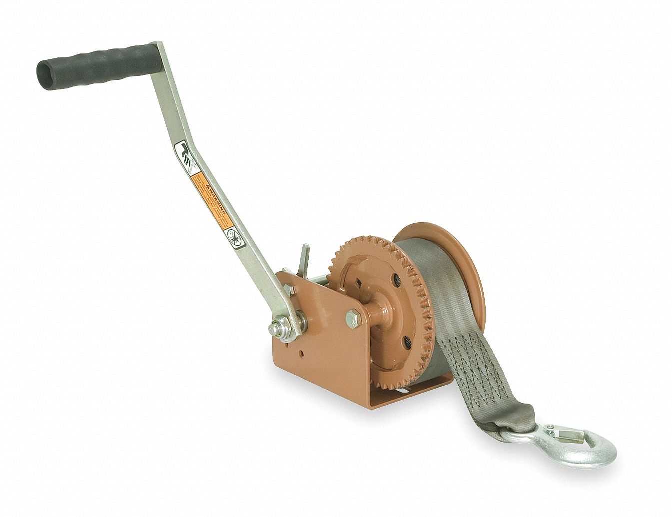 Hand Winch w/Strap, Spur, No Brake, 1400lb.