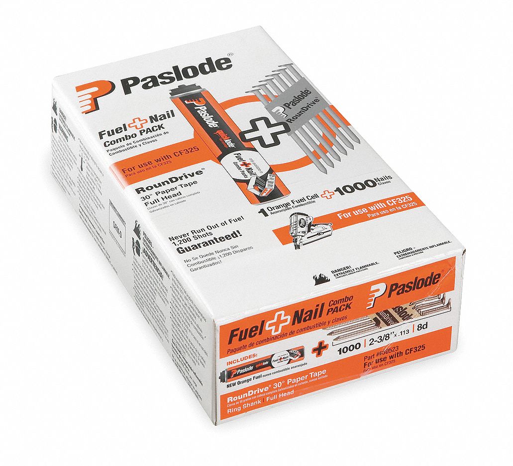 Fuel/Fastener Pack, 2 3/8 In L, Pk 1000
