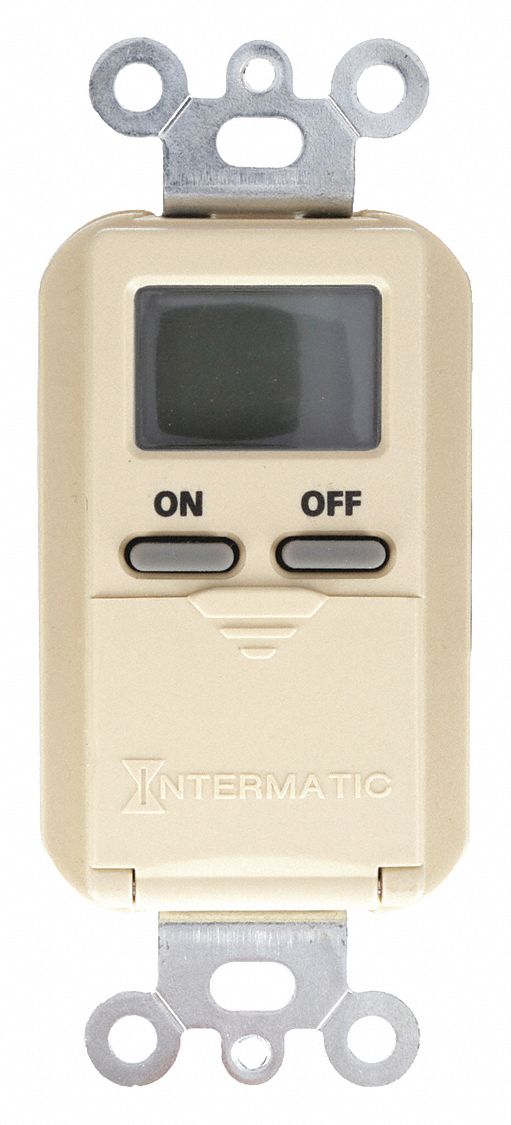Digital Timer, 7-Day, SPST, 120 V, Ivory