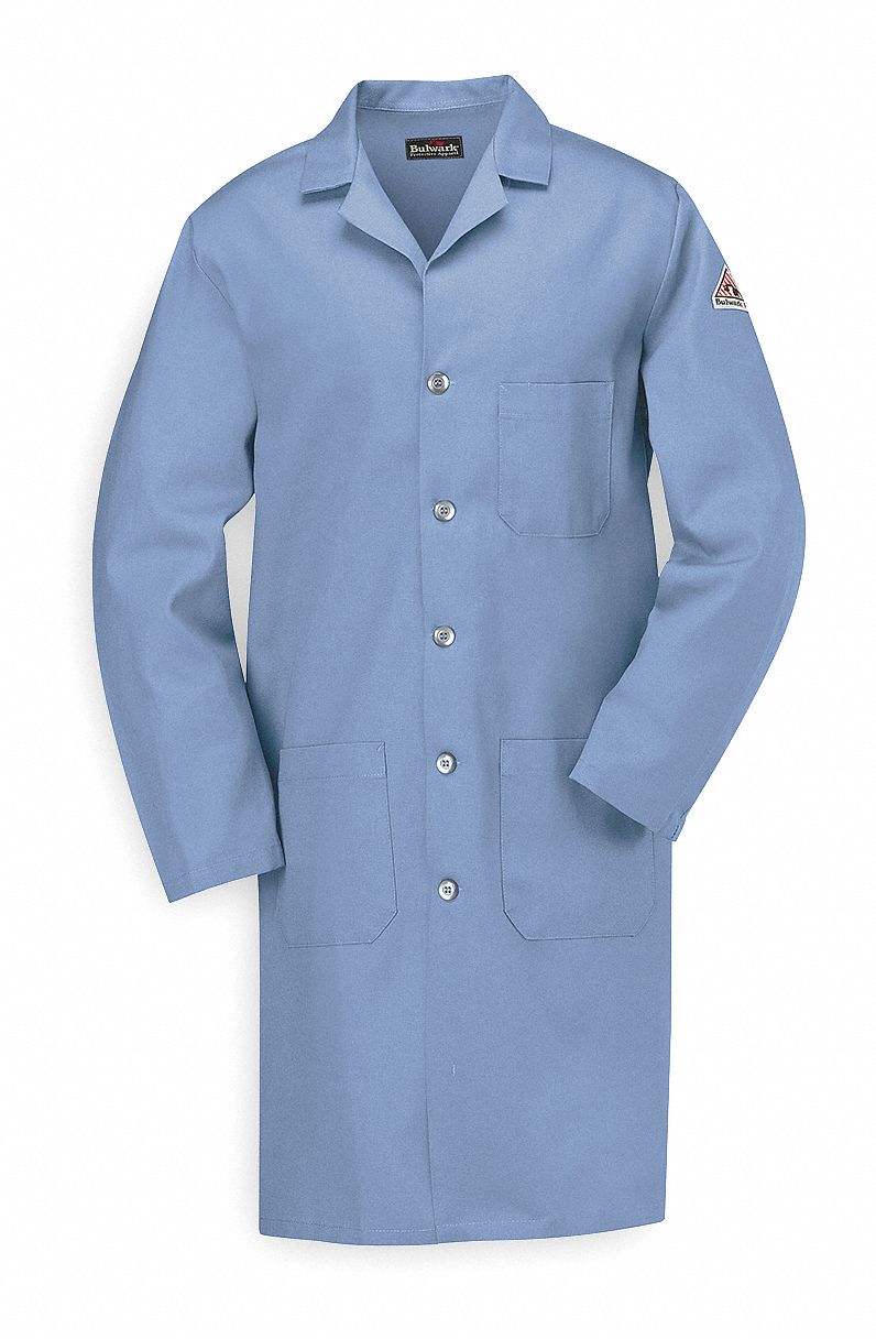 Flame-Resistant Lab Coat, Light Blue, 2XL