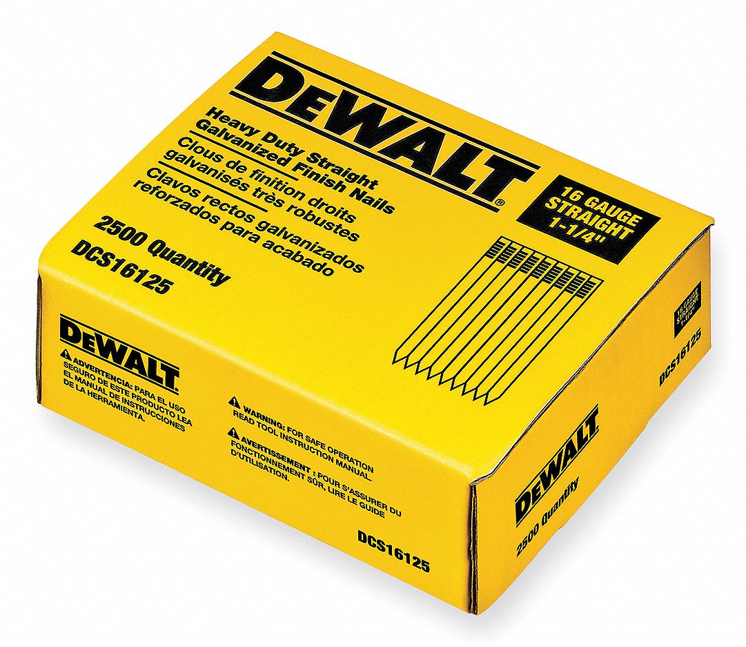 Finish Nail, 16 Ga, 2 1/2 In L, Pk 2500