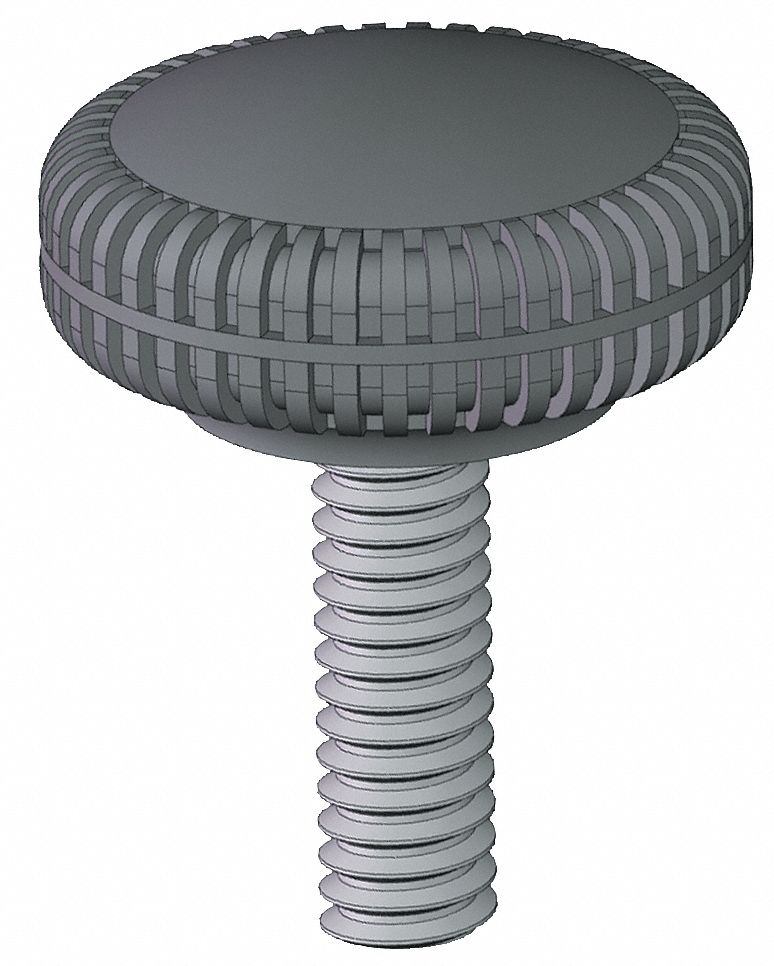 Knurled Knob, 1, 1/2 In, 10-24, 3/4 In