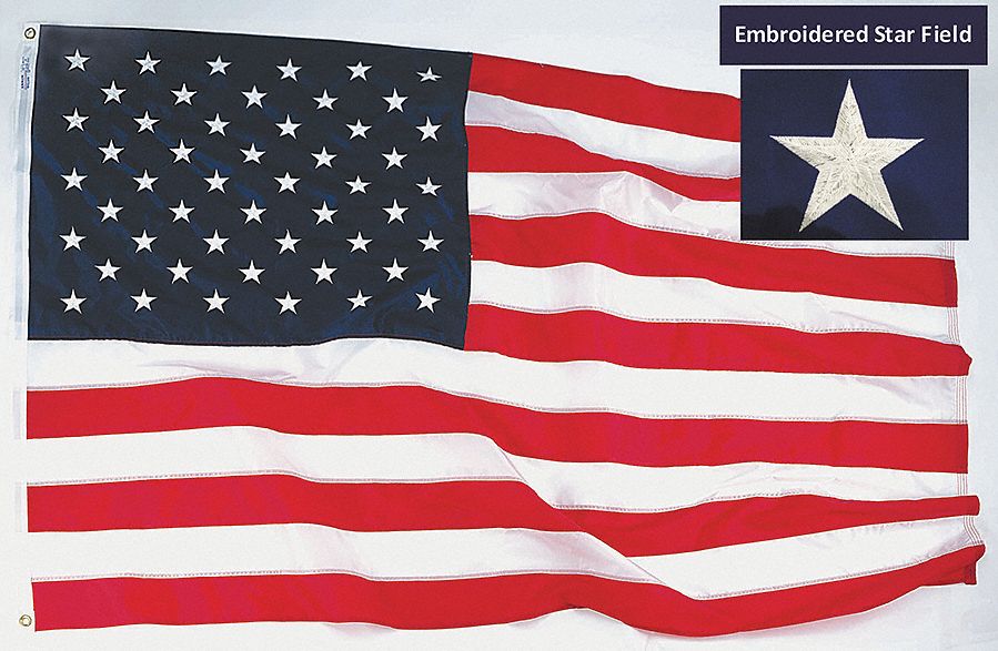US Flag, 12x18 Ft, Polyester