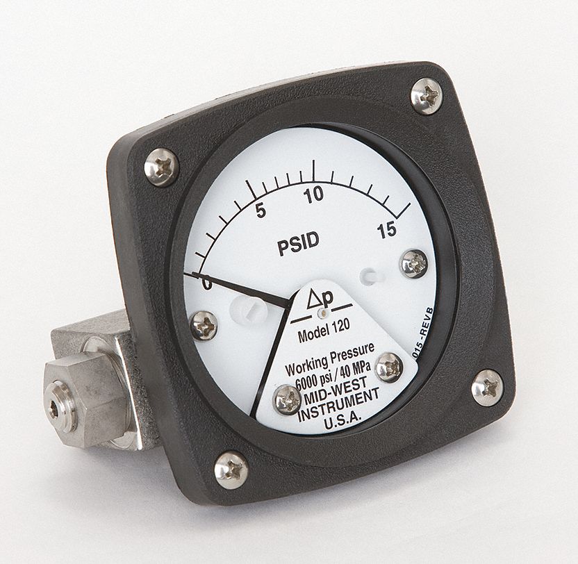 Differential Pressure Gauge, 0 to 15 PSID