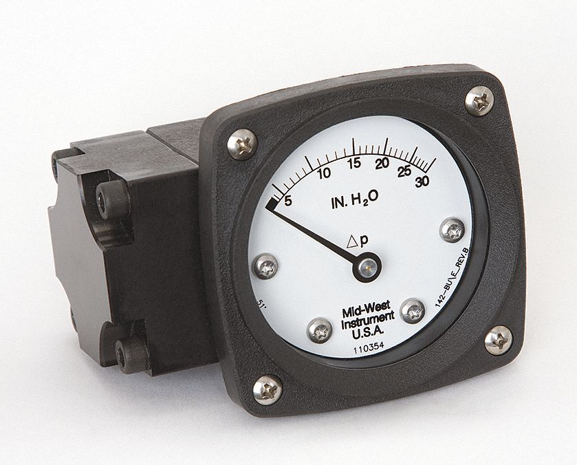 Differential Pressure Gauge, 0 - 30 In WC