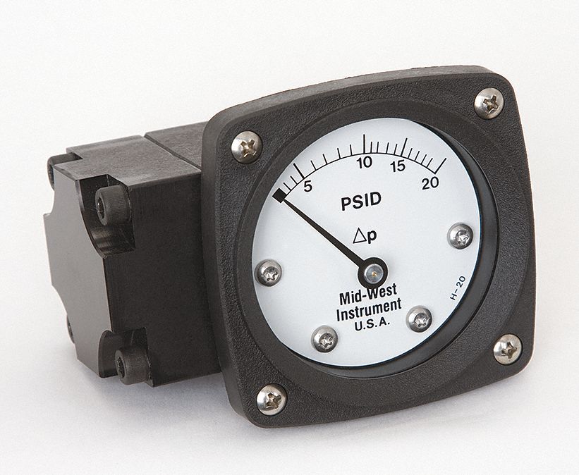 Differential Pressure Gauge, 0 to 20 PSID