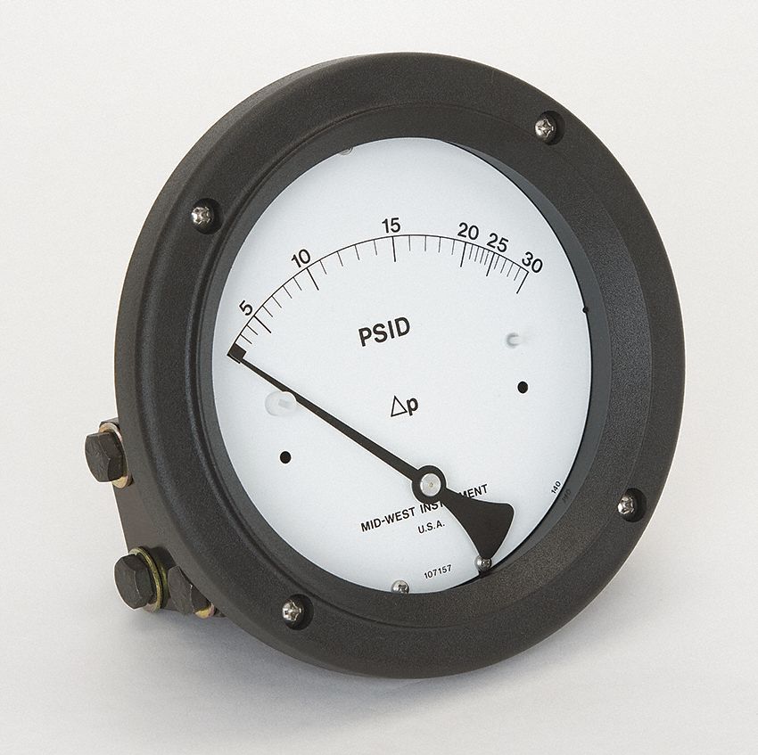 Differential Pressure Gauge, 0 to 30 PSID