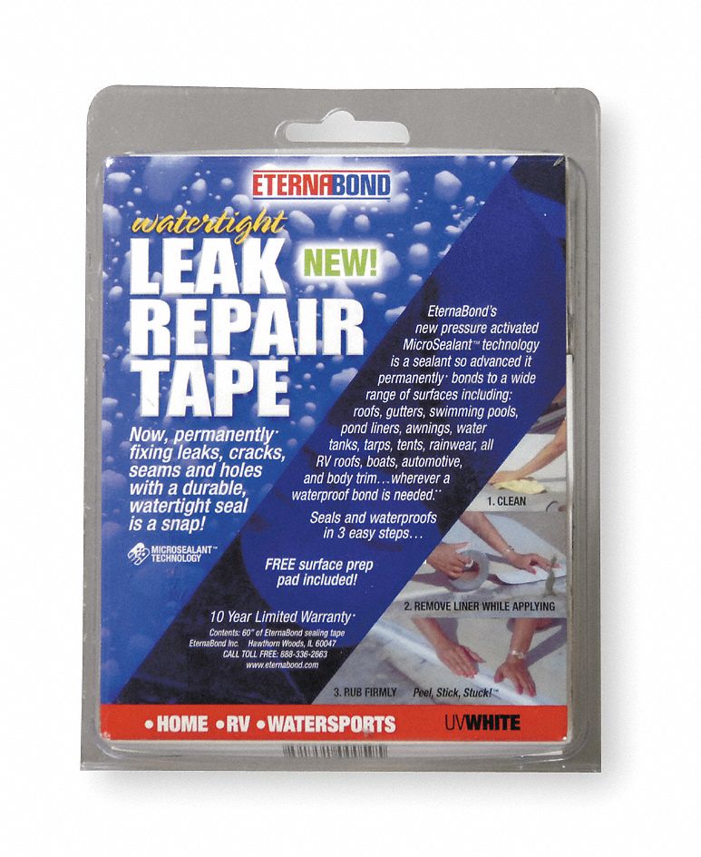 Roof Repair Tape Kit, 4 In x 5 Ft, White