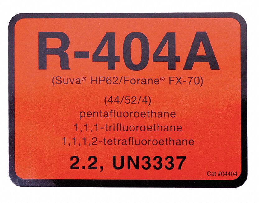 R-404A Refrigerant ID Labels