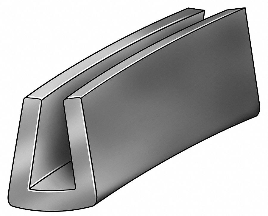Edging, Neoprene, C, 1/8x 23/32 In, 100 Ft L