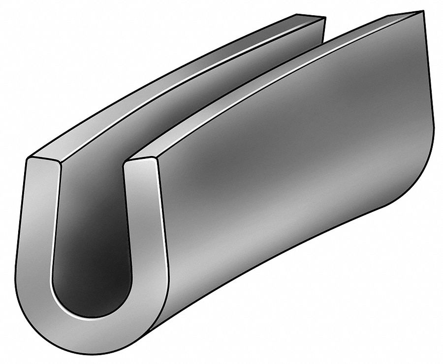 Edging, Neoprene, E, 3/16 x 5/8 In, 100 Ft L