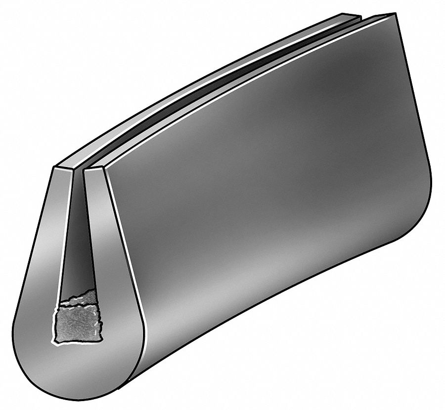 Edging, Neoprene, F, 5/16x23/32 In, 100 Ft L