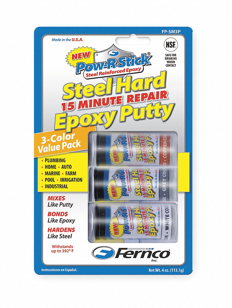 Steel Reinforced 3 Pack Epoxy Putty